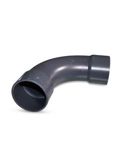 Bend 90deg PVC 110mm 2x stick-on sleeve PN12.5